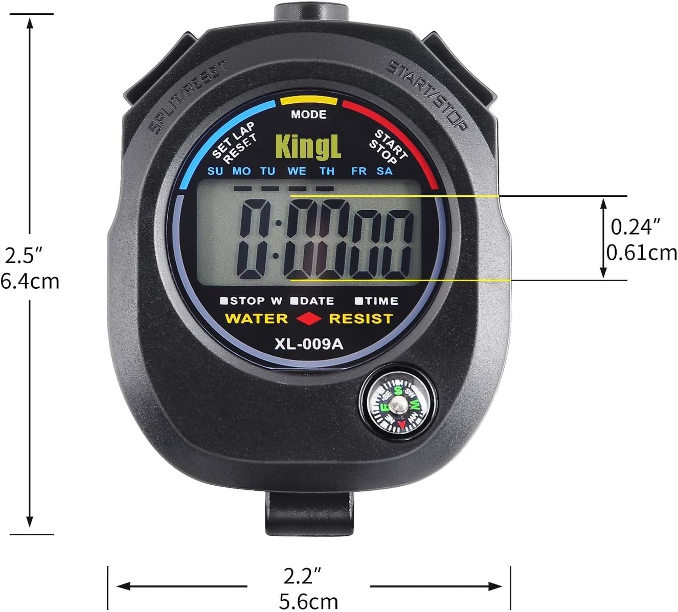 2-Pack Digital Stopwatch Timer – Large Display Multi-Function Sports Stopwatches with Lap Split, Date, Time & Alarm, Electronic Timer for Coaches, Swimming, Running, Fitness, Referees, Kids & Adults