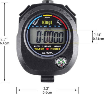 2-Pack Digital Stopwatch Timer – Large Display Multi-Function Sports Stopwatches with Lap Split, Date, Time & Alarm, Electronic Timer for Coaches, Swimming, Running, Fitness, Referees, Kids & Adults