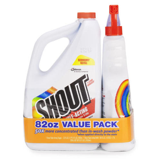 Shout® Triple-Acting Laundry Stain Remover — Powerful Cleaning Formula, 82 oz