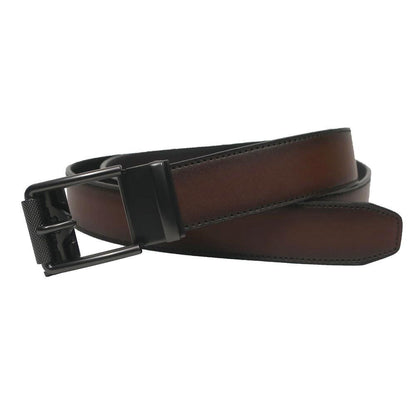 otion by Boconi Men’s Cognac Leather Track Lock Belt — Sleek, Adjustable Fit