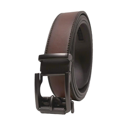 otion by Boconi Men’s Cognac Leather Track Lock Belt — Sleek, Adjustable Fit