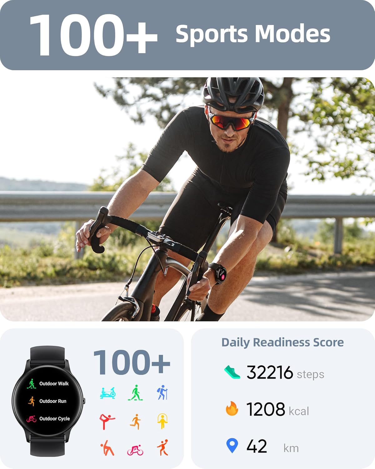 Parsonver Parsonver Smartwatch – Answer & Make Calls, IP68 Waterproof Fitness Tracker with Heart Rate & Sleep Monitoring