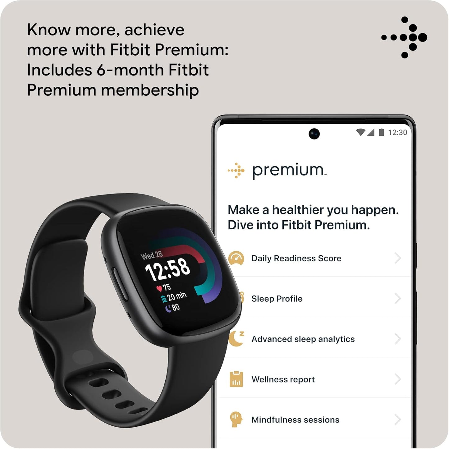 Fitbit Fitbit Versa 4 Smartwatch – Daily Readiness, 40+ Exercise Modes, GPS & Advanced Health Tracking