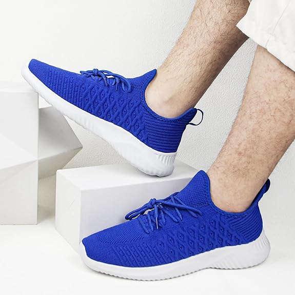 Feethit Feethit Men's Athletic Sneakers – Comfortable Slip-On Running Shoes, Lightweight Breathable Walking Footwear with Non-Slip Traction and Fashion Design