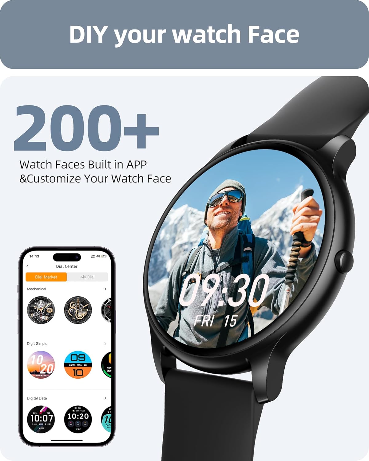Parsonver Parsonver Smartwatch – Answer & Make Calls, IP68 Waterproof Fitness Tracker with Heart Rate & Sleep Monitoring