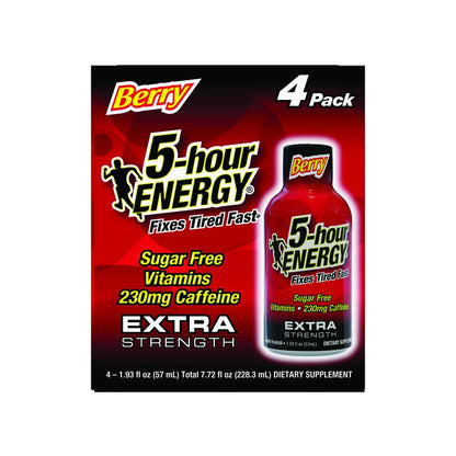5-hour ENERGY® Advanced Extra Strength Berry Energy Shot — 4 Pack, Rapid Energy & Performance Support