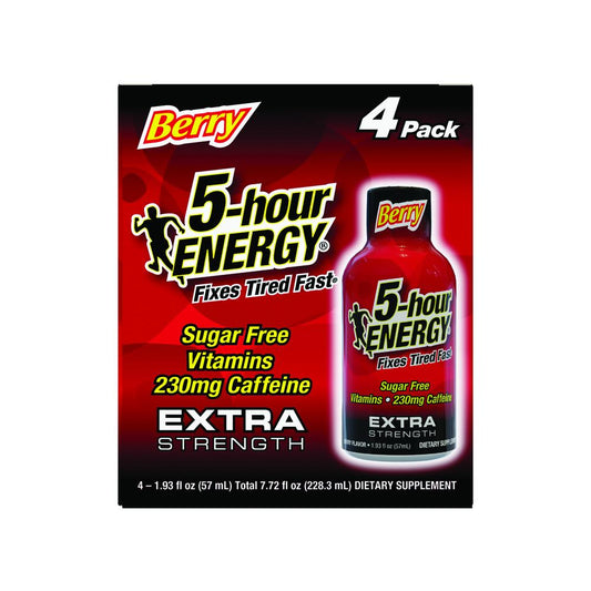 5-hour ENERGY® Advanced Extra Strength Berry Energy Shot — 4 Pack, Rapid Energy & Performance Support