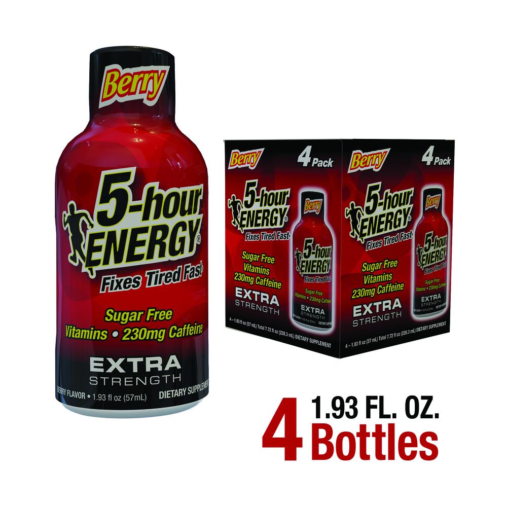 5-hour ENERGY® Advanced Extra Strength Berry Energy Shot — 4 Pack, Rapid Energy & Performance Support