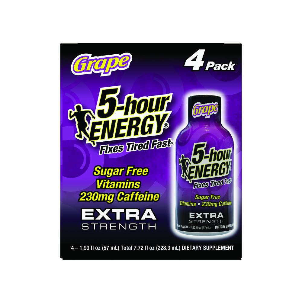 5-hour ENERGY® Advanced Extra Strength Energy Shot — Grape Flavor, 4 Pack, Rapid Energy Support