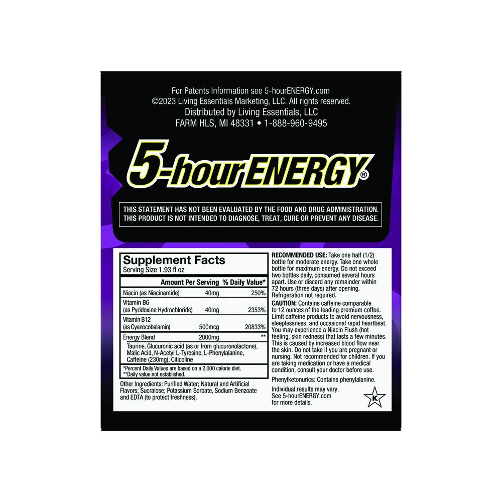 5-hour ENERGY® Advanced Extra Strength Energy Shot — Grape Flavor, 4 Pack, Rapid Energy Support