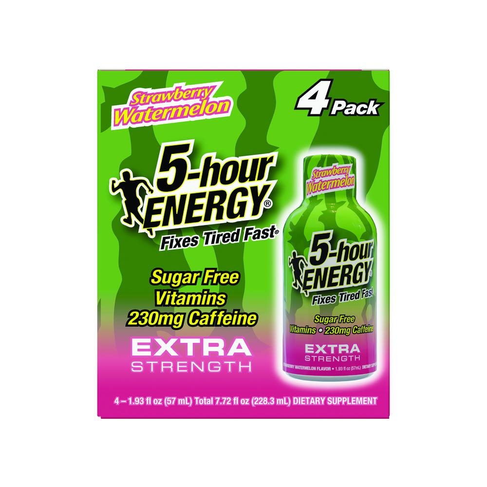 5-hour ENERGY® Advanced Extra Strength Strawberry Watermelon Energy Shot — 4 Pack, Rapid Energy & Performance Support