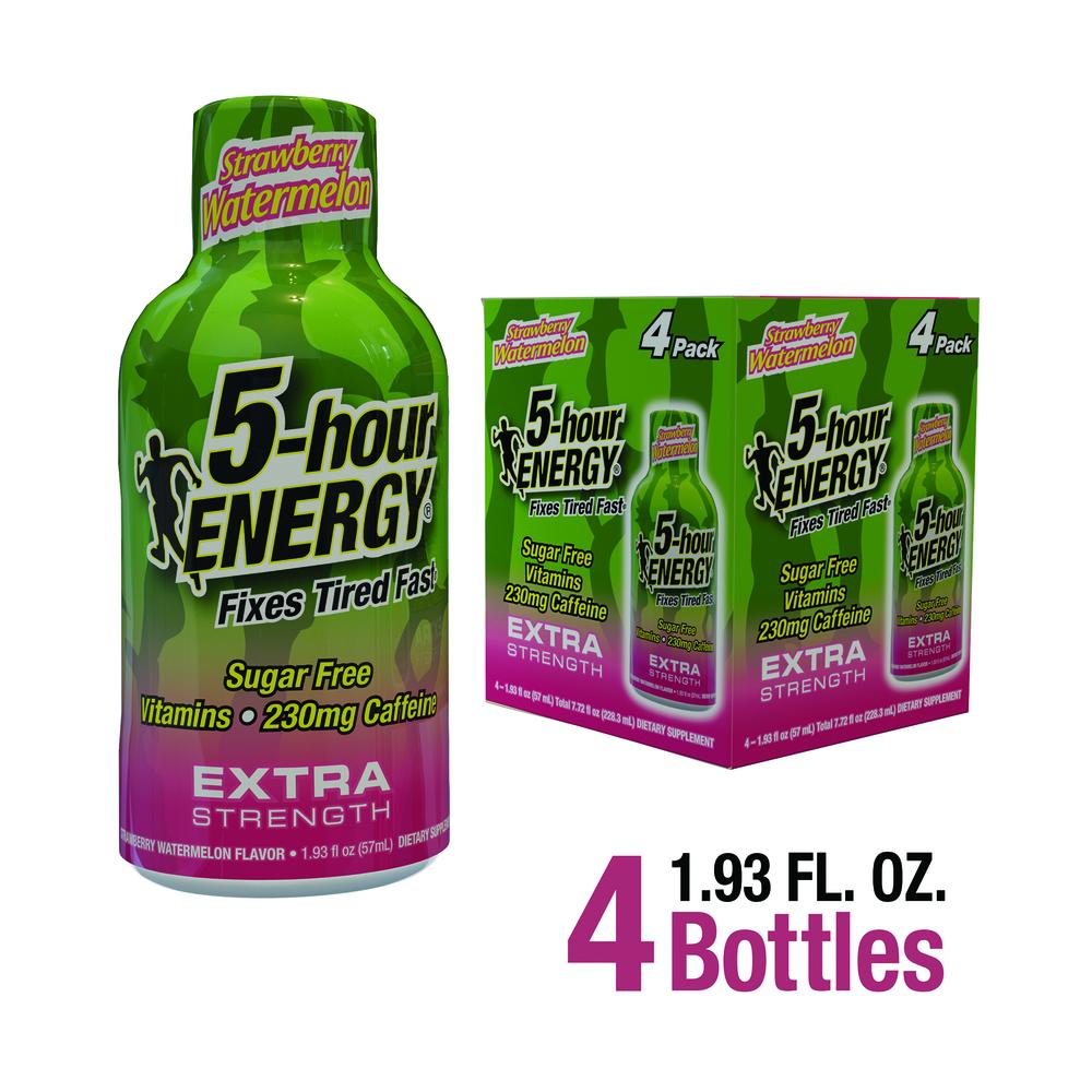 5-hour ENERGY® Advanced Extra Strength Strawberry Watermelon Energy Shot — 4 Pack, Rapid Energy & Performance Support