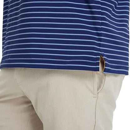 M MAELREG M MAELREG Men's Golf Polo Shirt – Moisture-Wicking Striped Dry-Fit Performance Shirt, Breathable Short Sleeve Polo for Golf, Sports, Work & Business Casual Wear