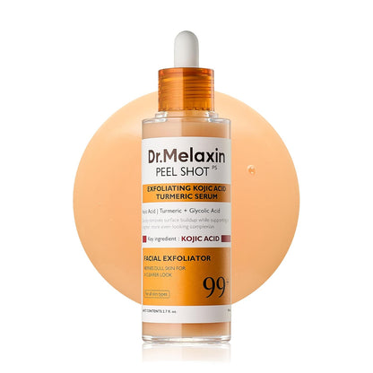 Dr. Melaxin Dr. Melaxin Peel Shot Serum – Kojic Acid, Turmeric, AHA/BHA & Niacinamide Dark Spot Corrector for Brightening, Exfoliating & Even-Tone Skin, 80 mL / 2.70 fl oz