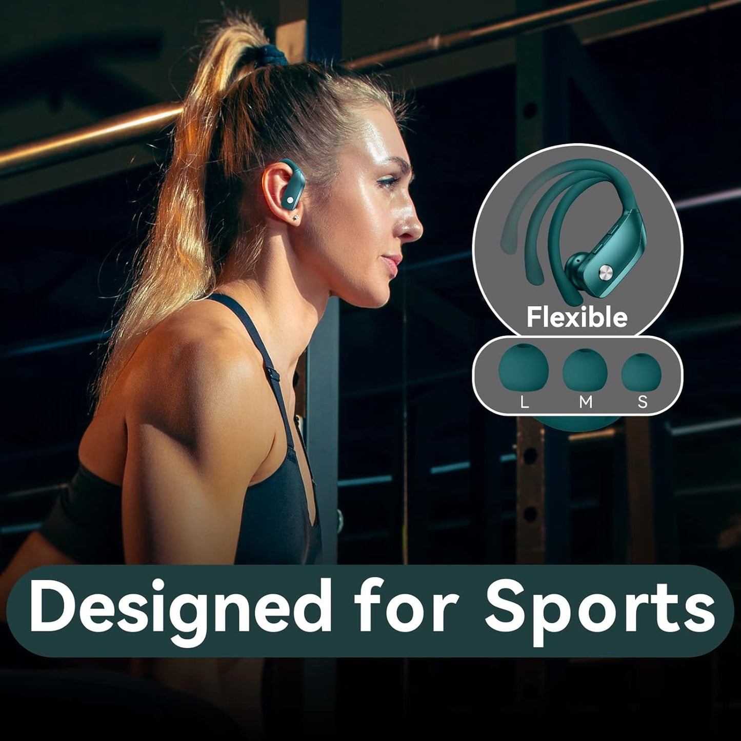 bmani bmani Bluetooth Earbuds – Over-Ear Hook Sports Earphones with Mic, Stereo Sound & Long Battery Life