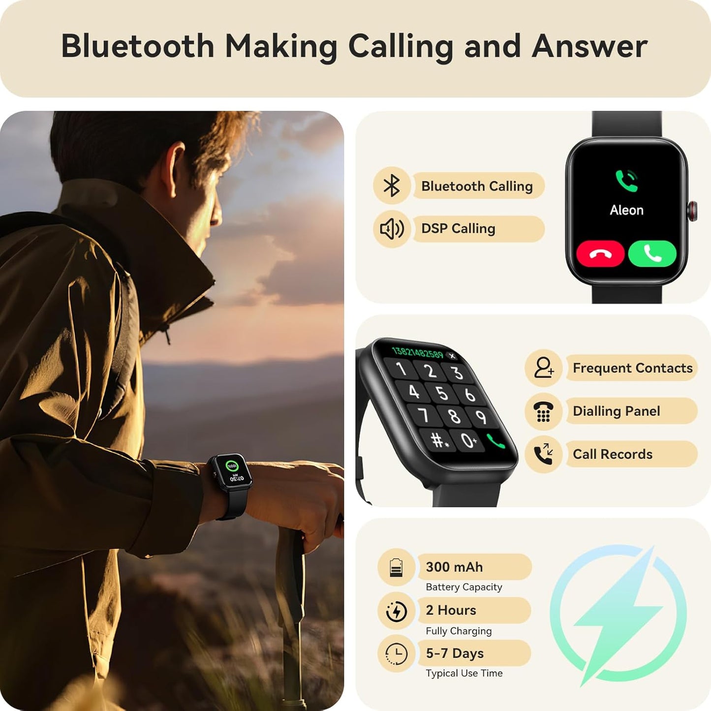 Smart Watch for Women & Men – Bluetooth Calling Smartwatch for iPhone & Android, Built-in Alexa, 1.91" HD Display, 105+ Sport Modes, IP68 Waterproof, Sleep, Heart Rate, SpO2 & Stress Tracking