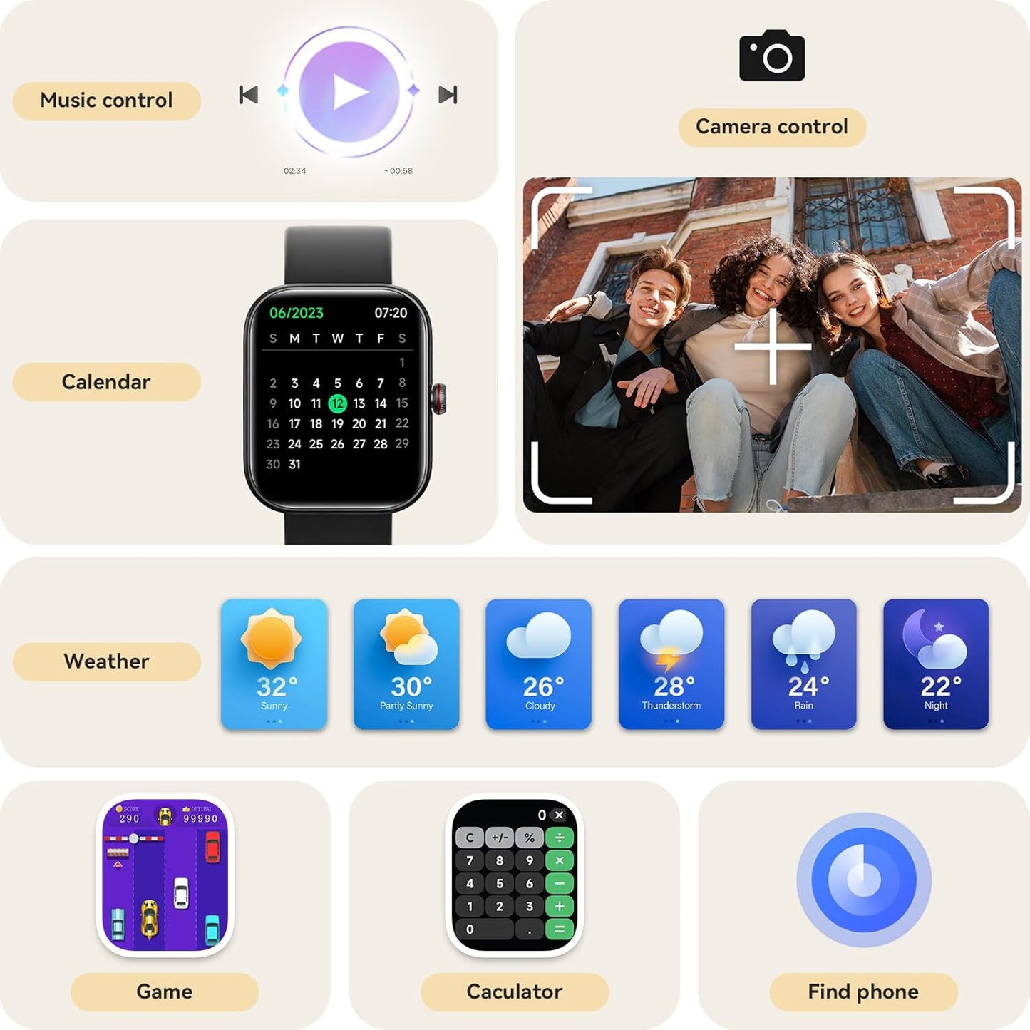 Smart Watch for Women & Men – Bluetooth Calling Smartwatch for iPhone & Android, Built-in Alexa, 1.91" HD Display, 105+ Sport Modes, IP68 Waterproof, Sleep, Heart Rate, SpO2 & Stress Tracking