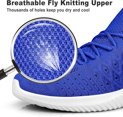 Feethit Feethit Men's Athletic Sneakers – Comfortable Slip-On Running Shoes, Lightweight Breathable Walking Footwear with Non-Slip Traction and Fashion Design