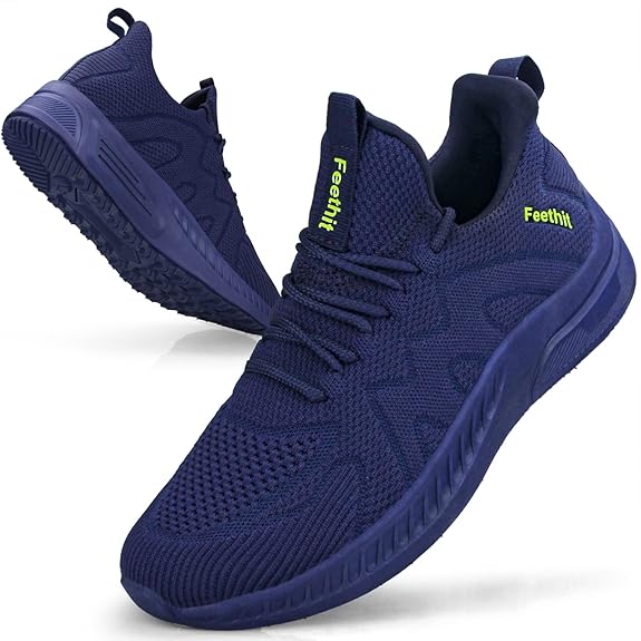 Feethit Feethit Men's Walking & Running Shoes – Lightweight Breathable Slip-On Sneakers with Non-Slip Sole for Gym, Tennis & Everyday Comfort