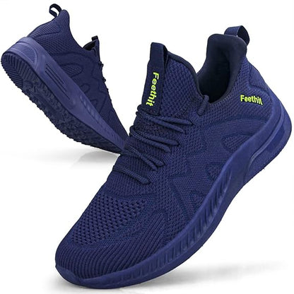 Feethit Feethit Men's Walking & Running Shoes – Lightweight Breathable Slip-On Sneakers with Non-Slip Sole for Gym, Tennis & Everyday Comfort