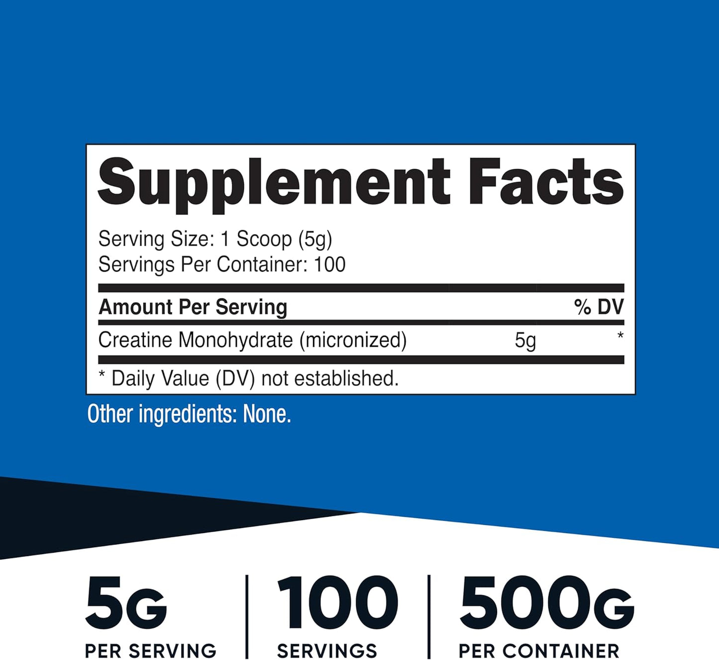 Nutricost Nutricost Creatine Monohydrate Powder – Micronized Unflavored Creatine Supplement, 5000mg (5g) Per Serving, 100 Servings for Strength, Performance & Recovery, 500g (17.9 oz)