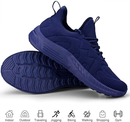 Feethit Feethit Men's Walking & Running Shoes – Lightweight Breathable Slip-On Sneakers with Non-Slip Sole for Gym, Tennis & Everyday Comfort