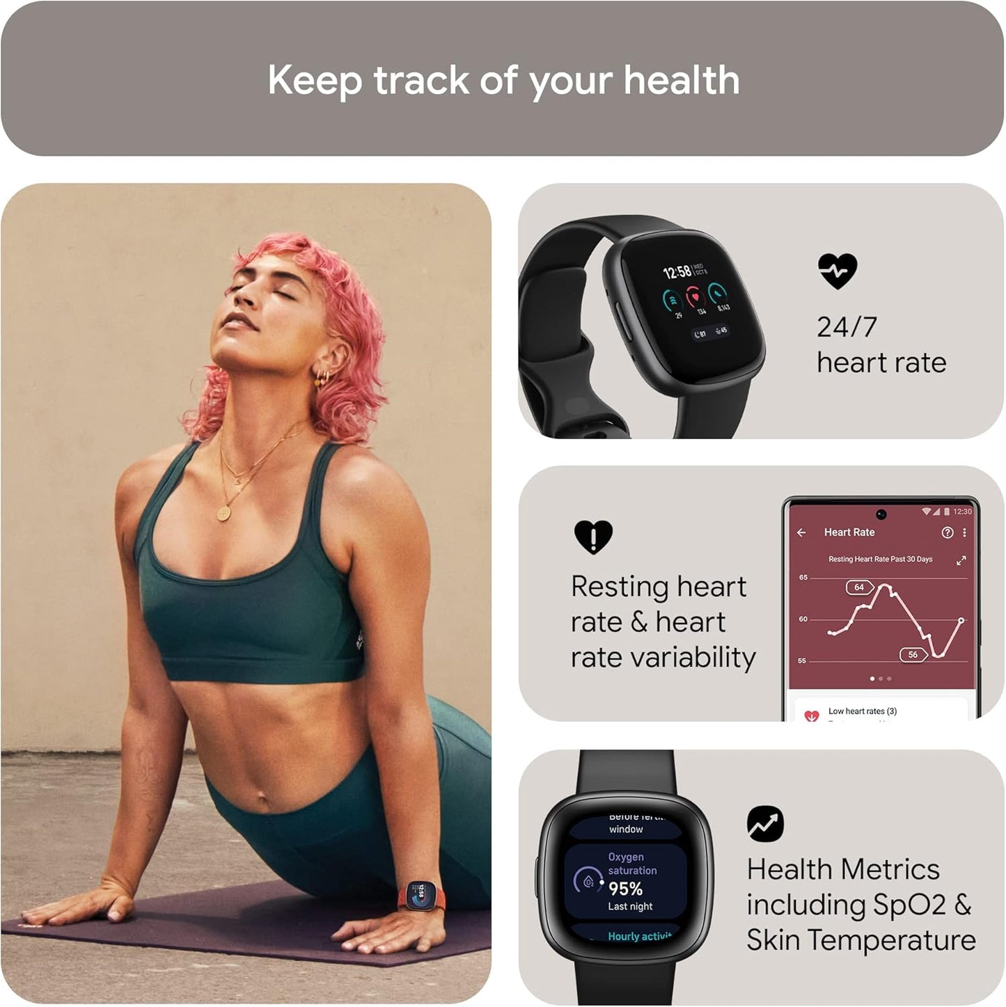 Fitbit Fitbit Versa 4 Smartwatch – Daily Readiness, 40+ Exercise Modes, GPS & Advanced Health Tracking
