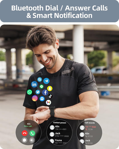 Parsonver Parsonver Smartwatch – Answer & Make Calls, IP68 Waterproof Fitness Tracker with Heart Rate & Sleep Monitoring