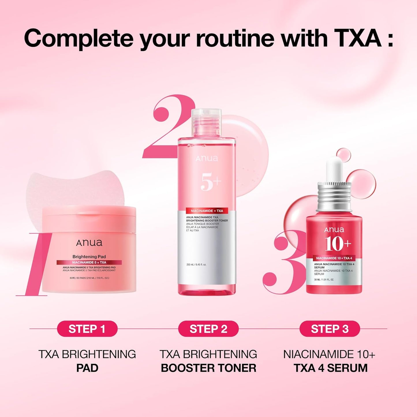 Anua Anua Niacinamide 10% + TXA 4% Serum – Korean Skincare Dark Spot Treatment with Hyaluronic Acid & Tranexamic Acid, Lightweight Hydrating Facial Serum for Bright, Even-Toned Glass Skin, 1.01 fl oz (30 mL)