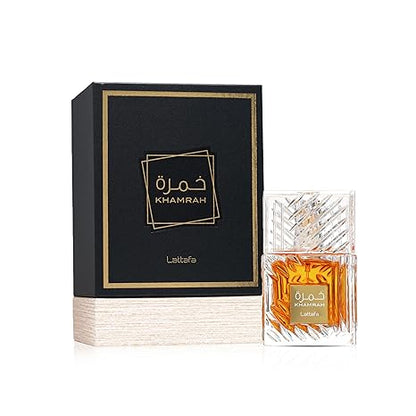 Lattafa Lattafa Khamrah Unisex Eau de Parfum – Rich Vanilla, Warm Spices, Amber & Cinnamon Long-Lasting Fragrance, 100 mL / 3.4 fl oz