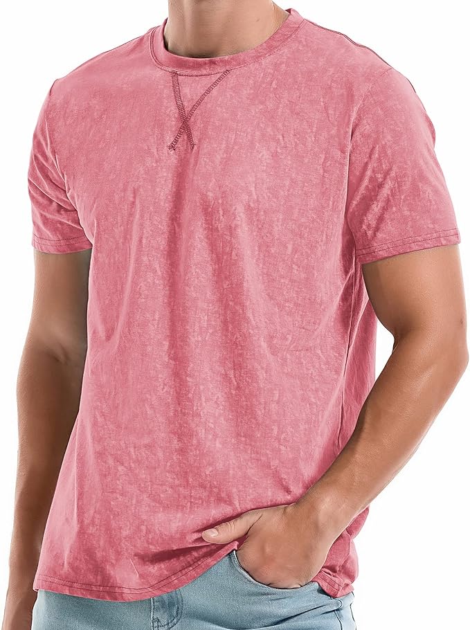 KLIEGOU KLIEGOU Men's T-Shirt – Premium Cotton Crew Neck Casual Tee, Soft Breathable Short Sleeve Shirt for Daily Wear, Available in Sizes S–4XL