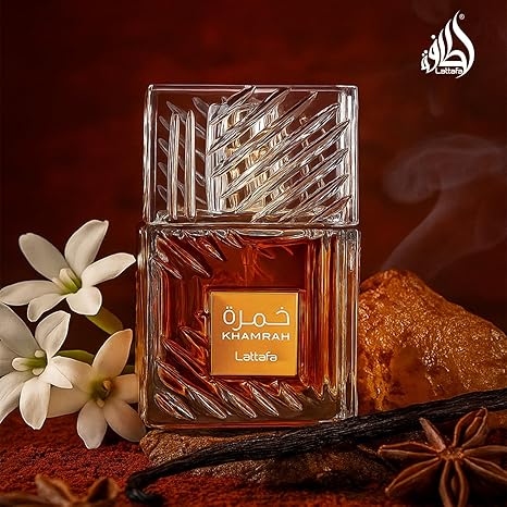 Lattafa Lattafa Khamrah Unisex Eau de Parfum – Rich Vanilla, Warm Spices, Amber & Cinnamon Long-Lasting Fragrance, 100 mL / 3.4 fl oz