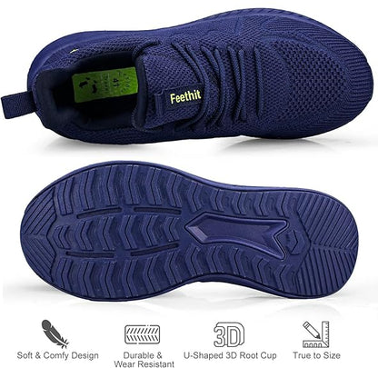 Feethit Feethit Men's Walking & Running Shoes – Lightweight Breathable Slip-On Sneakers with Non-Slip Sole for Gym, Tennis & Everyday Comfort