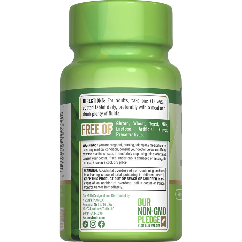 Nature’s Truth® Iron 65 mg Tablets — 120 Count, Daily Iron Supplement for Energy Support