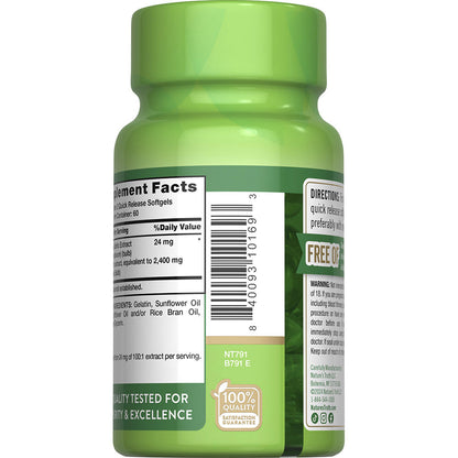 Nature’s Truth® Odorless Garlic 2400mg Softgels — 120 Count, Daily Heart & Wellness Support