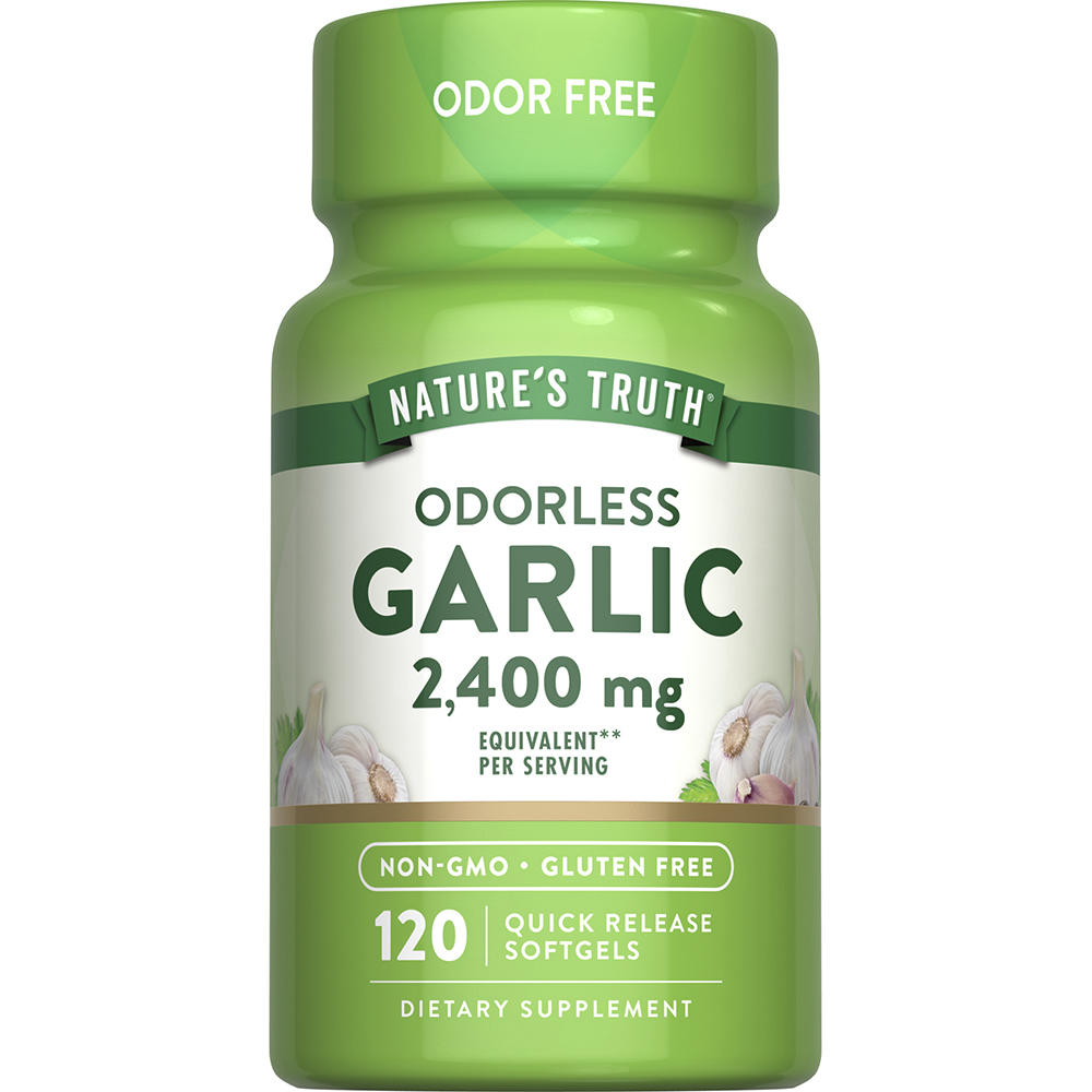Nature’s Truth® Odorless Garlic 2400mg Softgels — 120 Count, Daily Heart & Wellness Support
