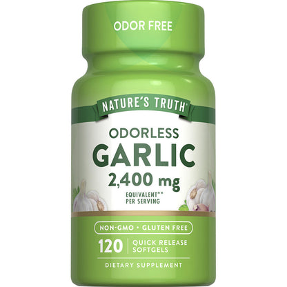 Nature’s Truth® Odorless Garlic 2400mg Softgels — 120 Count, Daily Heart & Wellness Support