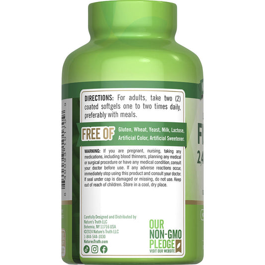 Nature's Truth® Odorless Fish Oil 2400 mg — Lemon Coated Softgels, 90 Count, Omega-3 Supplement
