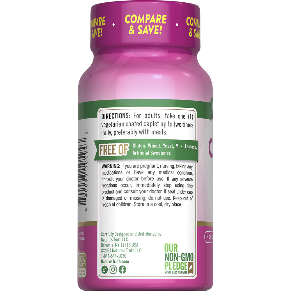 Nature’s Truth® Calcium 600 mg with Vitamin D3 Caplets — 60 Count, Daily Bone Health Support