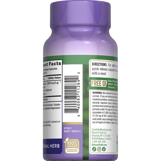 Nature’s Truth® Advanced Sambucus Black Elderberry 2000 mg Capsules — 100 Count, Immune Health Formula