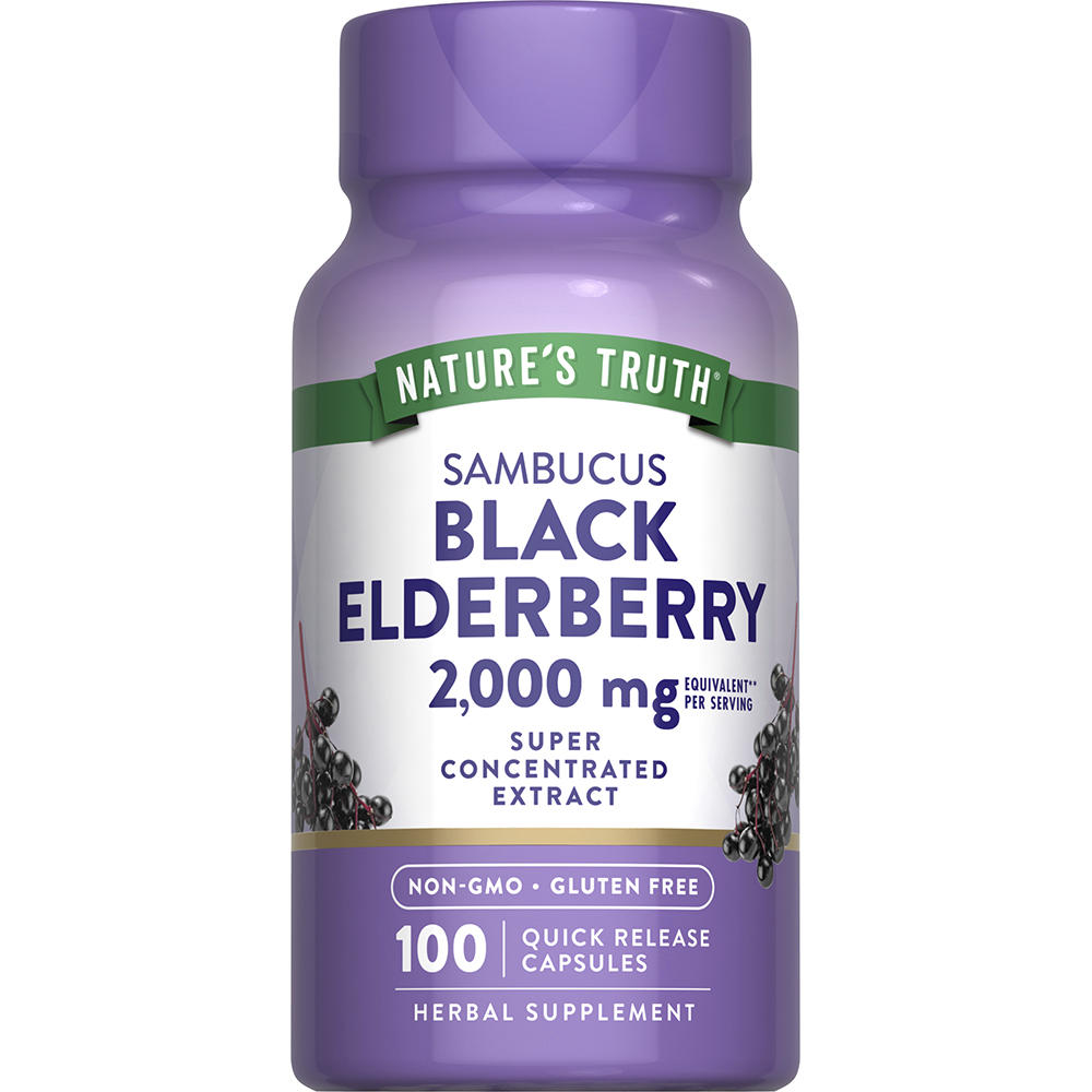 Nature’s Truth® Advanced Sambucus Black Elderberry 2000 mg Capsules — 100 Count, Immune Health Formula