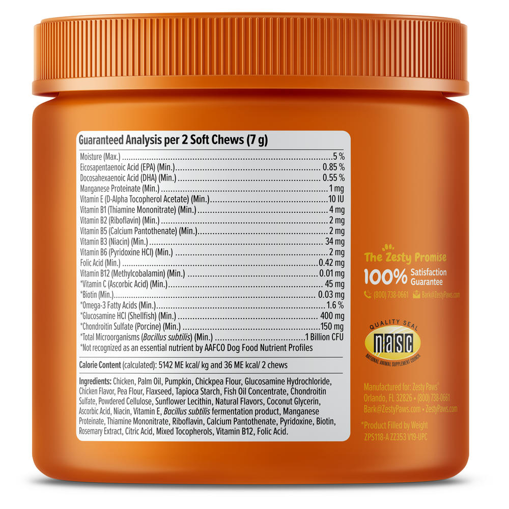 Zesty Paws® 8-in-1 Chicken Multivitamin Bites for Dogs — 90 Count, Immune, Joint & Skin Support