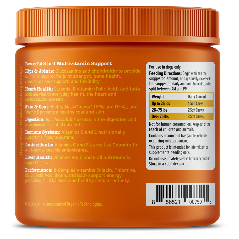 Zesty Paws® 8-in-1 Chicken Multivitamin Bites for Dogs — 90 Count, Immune, Joint & Skin Support