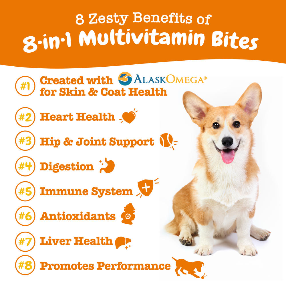Zesty Paws® 8-in-1 Chicken Multivitamin Bites for Dogs — 90 Count, Immune, Joint & Skin Support