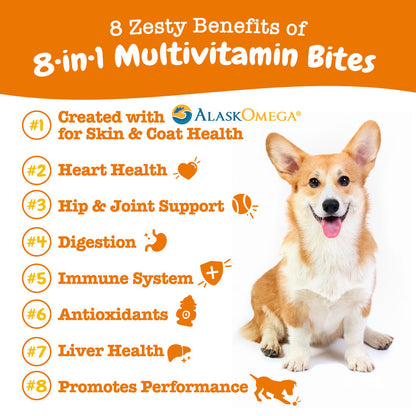 Zesty Paws® 8-in-1 Chicken Multivitamin Bites for Dogs — 90 Count, Immune, Joint & Skin Support