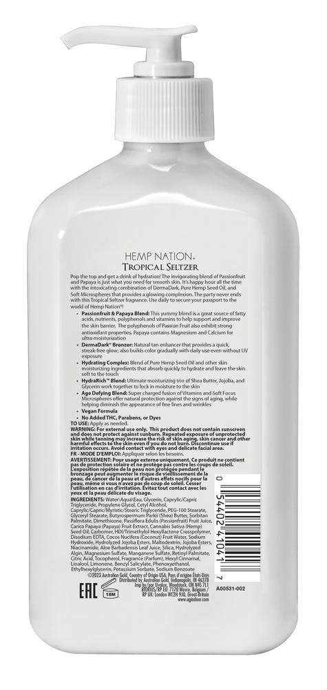 Australian Gold® Hemp Nation® Tropical Seltzer Body Lotion — 18 oz, Tan Extending Moisturizer