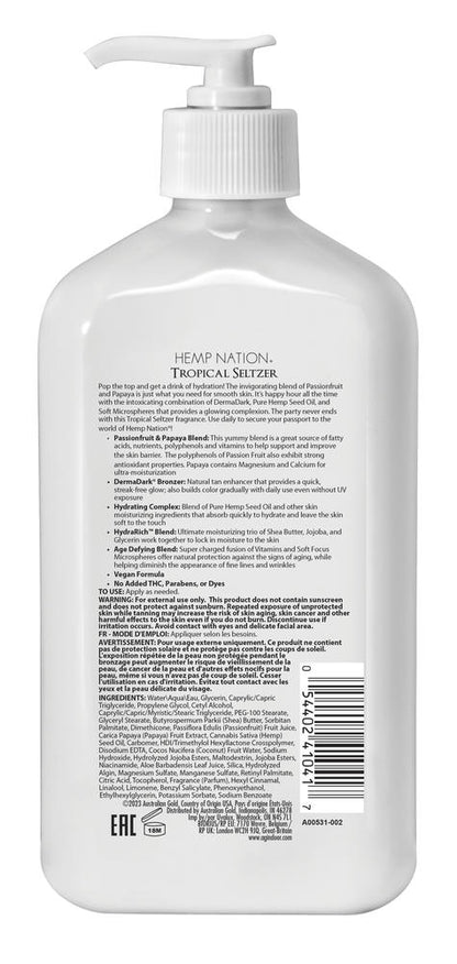 Australian Gold® Hemp Nation® Tropical Seltzer Body Lotion — 18 oz, Tan Extending Moisturizer