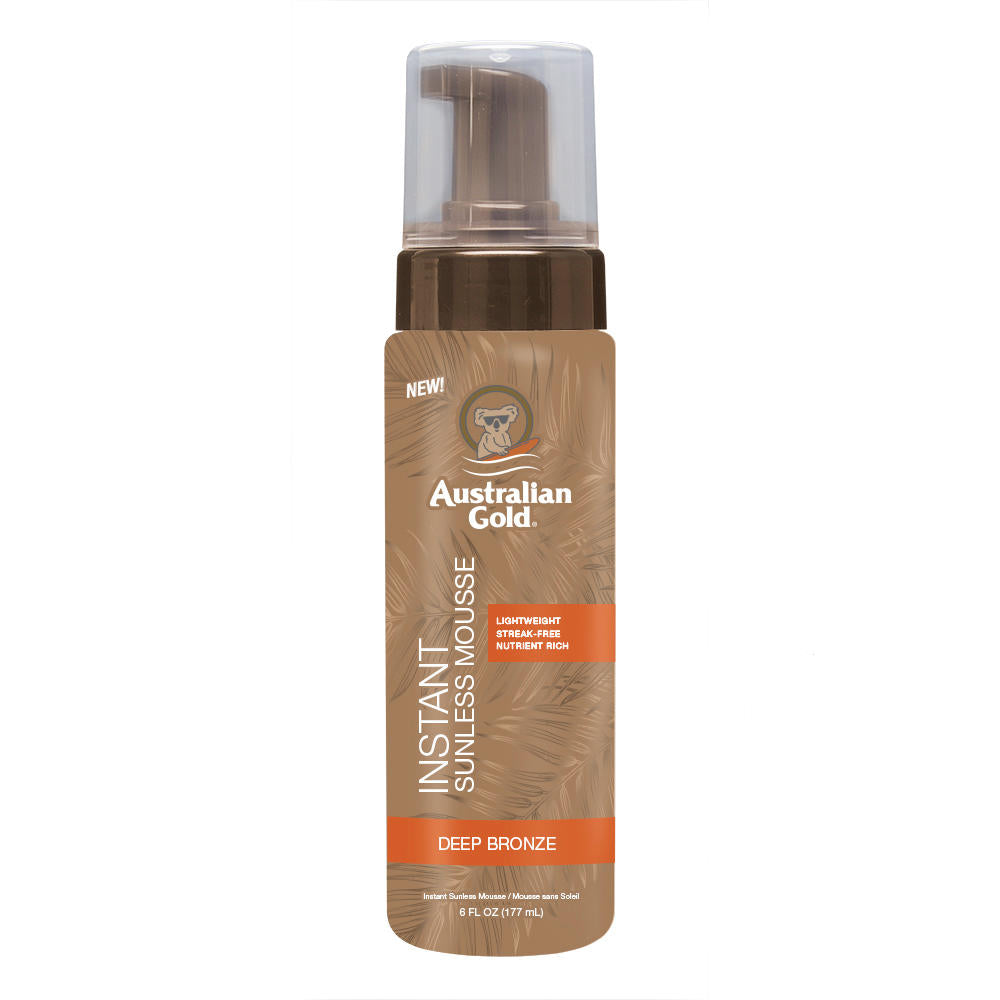 Australian Gold® Deep Bronze Instant Sunless Mousse — 6 oz, Fast-Drying Self Tan for Rich Glow