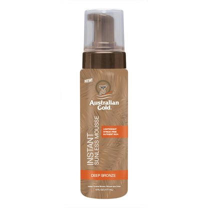 Australian Gold® Deep Bronze Instant Sunless Mousse — 6 oz, Fast-Drying Self Tan for Rich Glow
