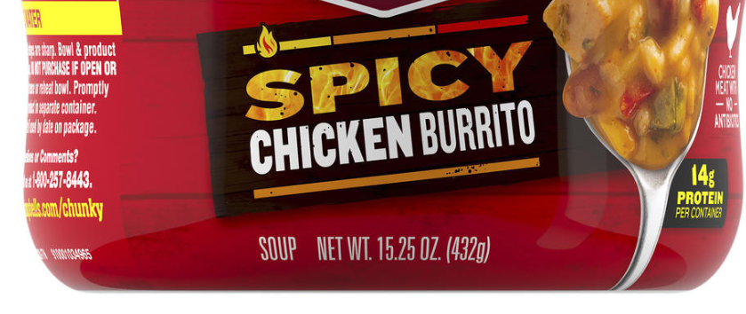 Campbell’s Chunky Spicy Chicken Burrito Bowl Soup — Hearty & Bold (15.25 oz)